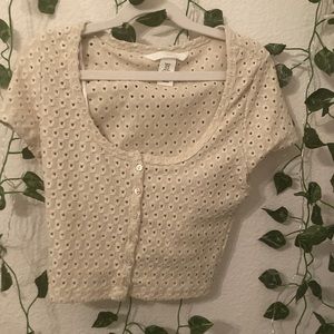 H&M button cropped blouse